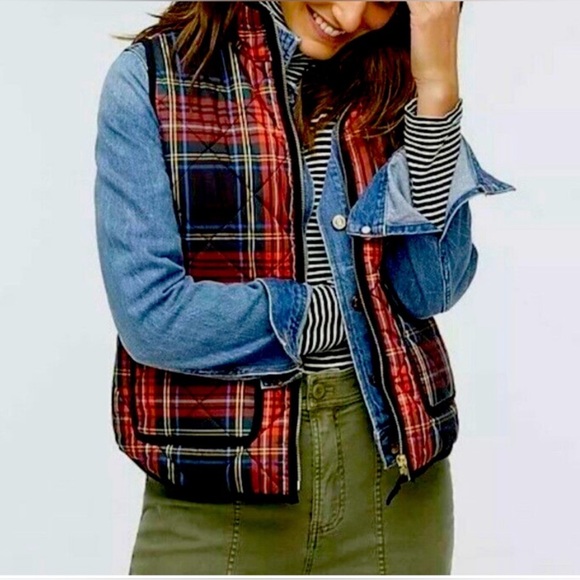 Plaid J Crew Factory Stuart Tartan Plaid Vest size Small - Picture 3 of 6